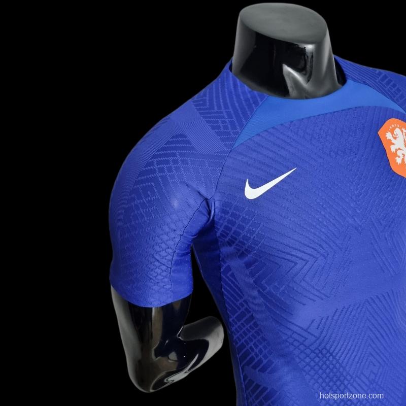 Player Version 2022 Netherlands Training Jersey Blue