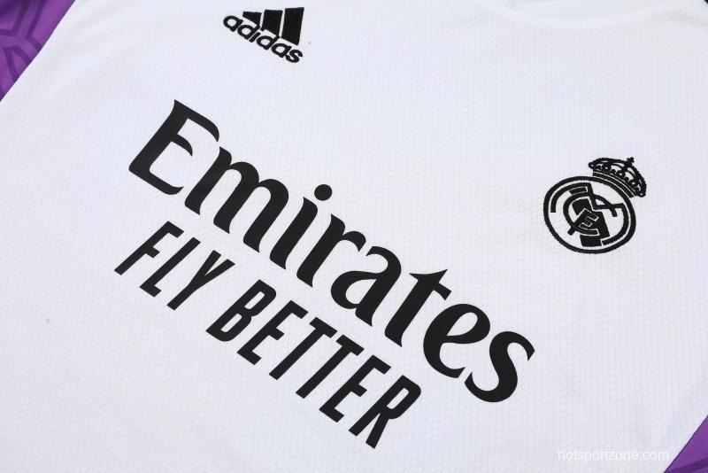 22/23 Real Madrid White Pre-match Training Jersey Vest