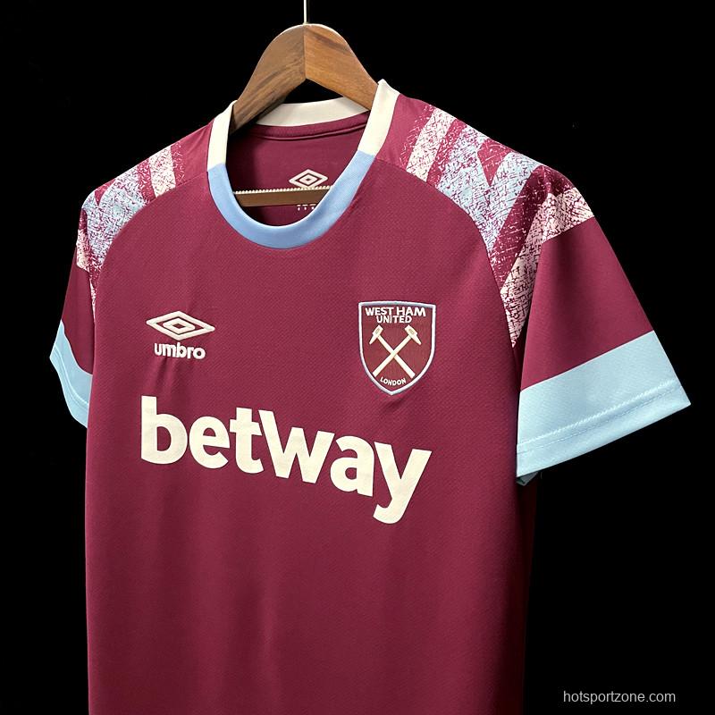 22/23 West Ham Home Soccer Jersey