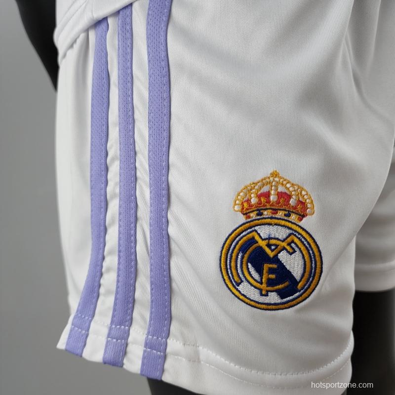 22/23 Kids Kit Real Madrid Home Size：16-28 Soccer Jersey