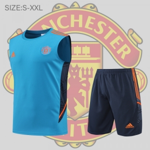 22/23 Manchester United Vest Training Jersey Kit Blue