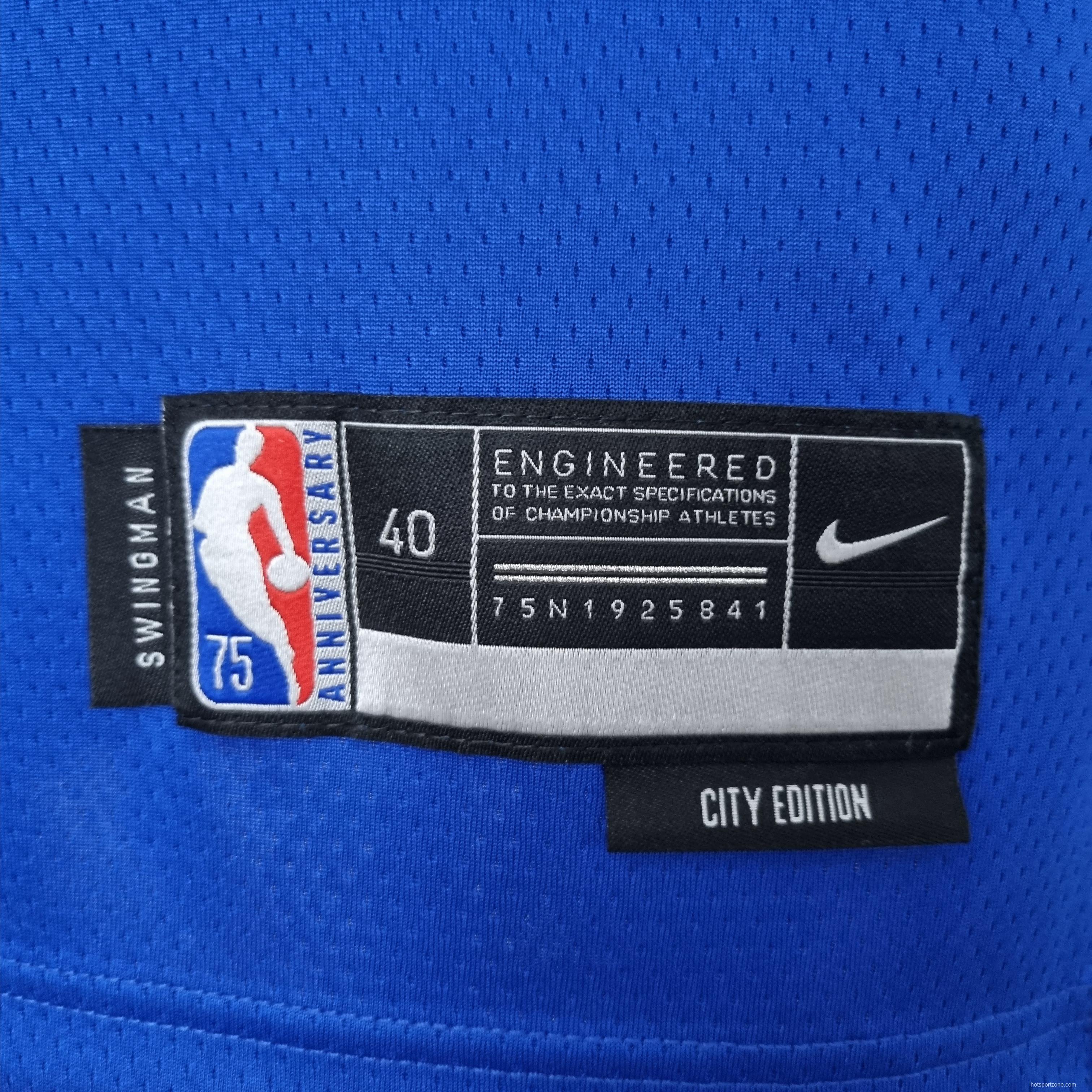 75th Anniversary Lin #17 New York Knicks Blue NBA Jersey
