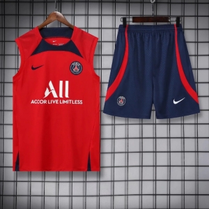 22/23 PSG Nike Red Pre-Game Training Jersey Vest+Shorts