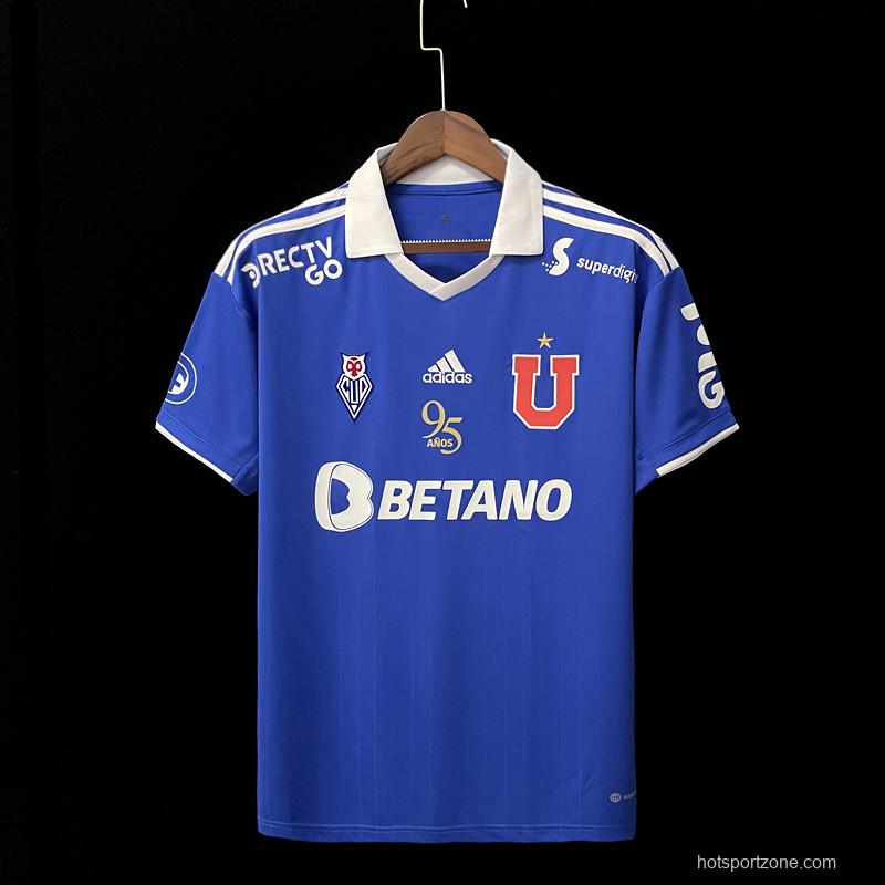 22/23 Universidad De Chile Home 95th Anniversary Edition Soccer Jersey