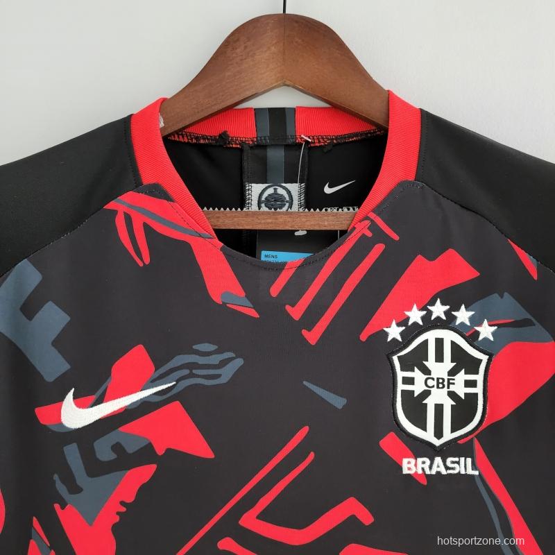 2022 Brazil Training Jersey Red Black