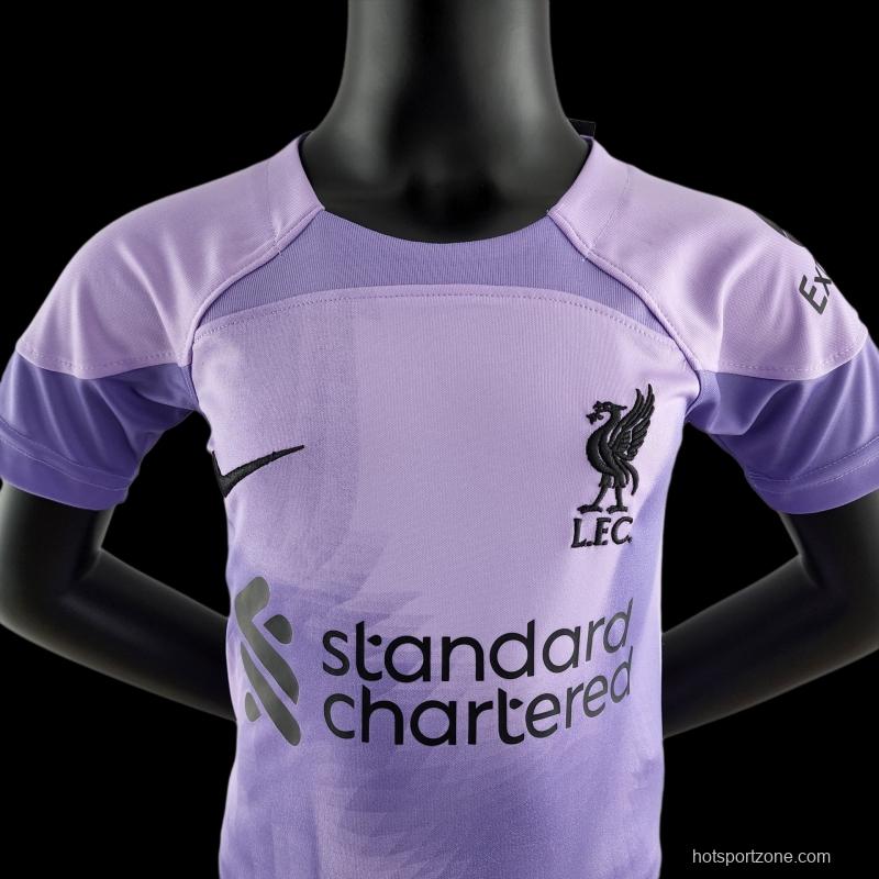 22/23 Liverpool Kids Kit Goalkeeper Purple Size 16-28