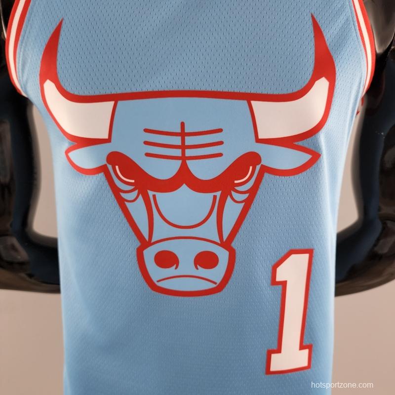 Chicago Bulls ROSE#1 Blue NBA Jersey