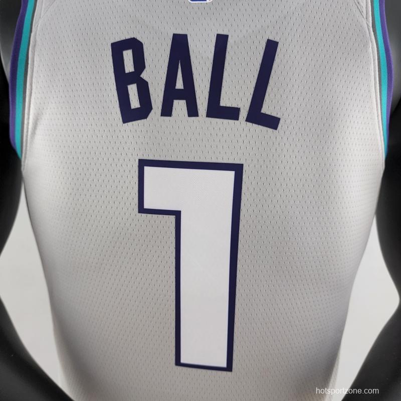 2019 Ball #1 Charlotte Hornets Grey NBA Jersey