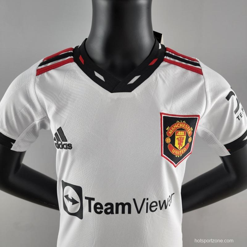 22/23 Kids Manchester United Away SIZE 16-28 Soccer Jersey