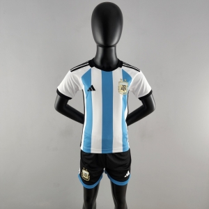 2022 Kids Argentina Home SIZE16-28 Soccer Jersey