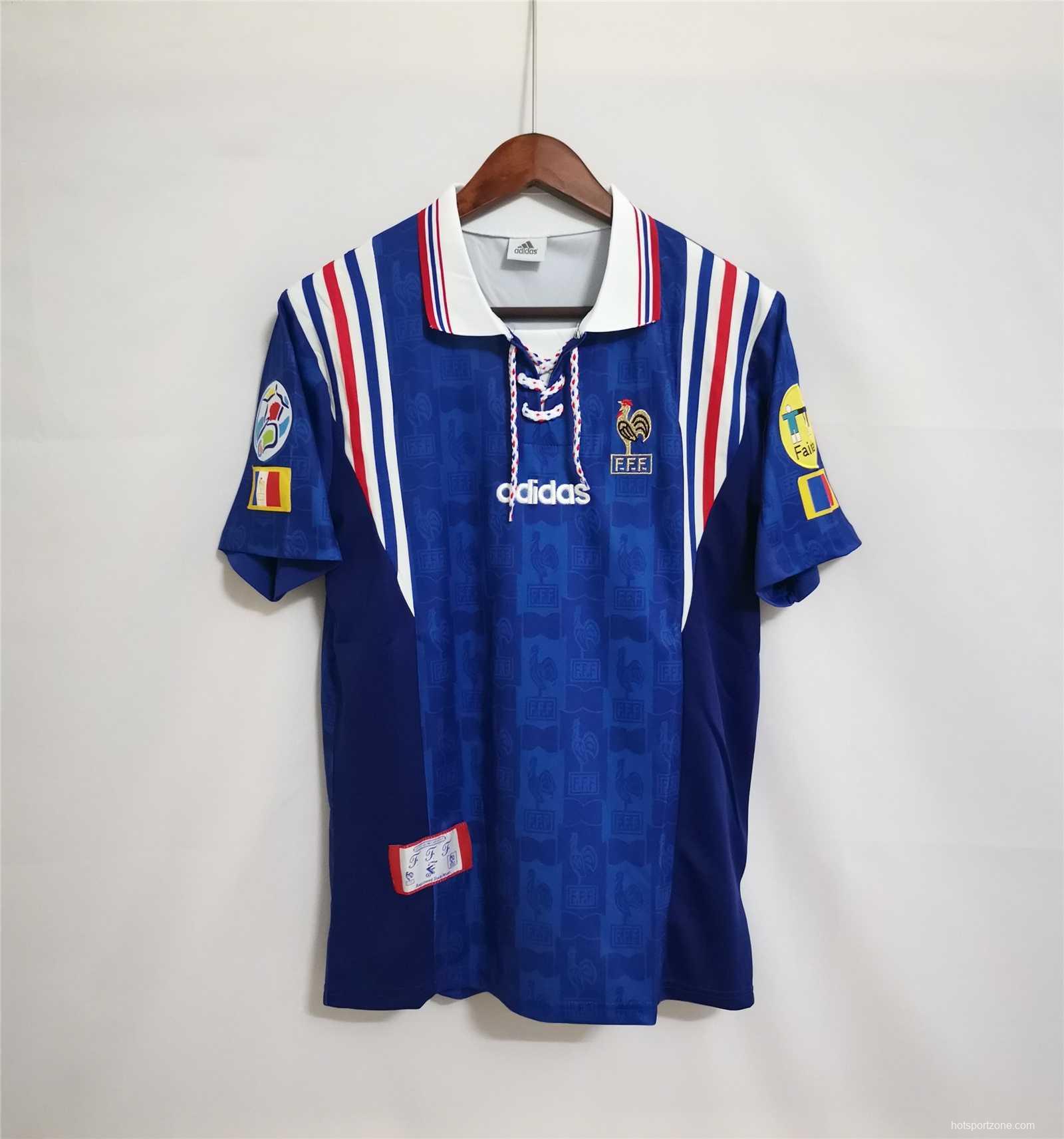 Retro 1996 France Home Blue Soccer Jersey