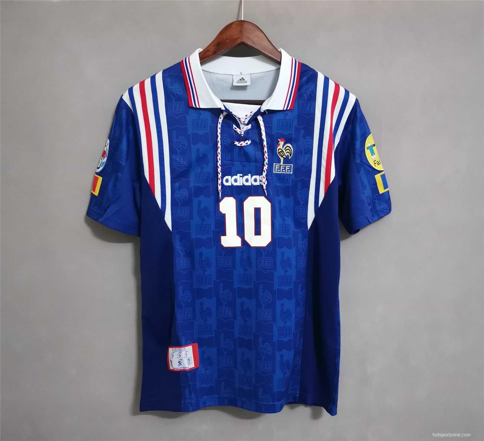 Retro 1996 France Home Blue Soccer Jersey