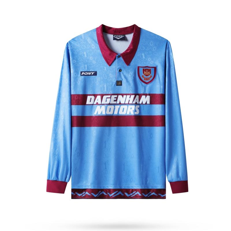 Retro 95/97 West Ham United Long Sleeve Away Blue Jersey