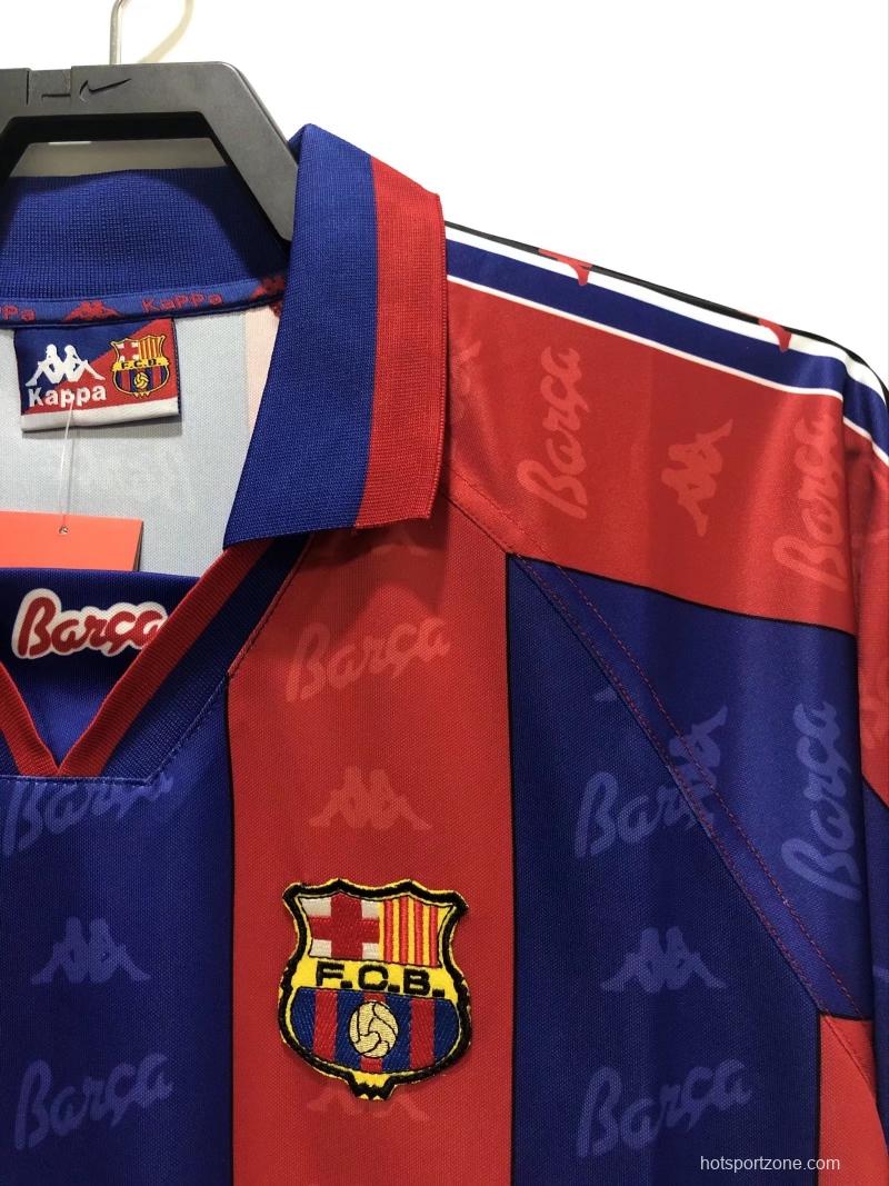 Retro 96/97 Long Sleeve Barcelona Home Soccer Jersey