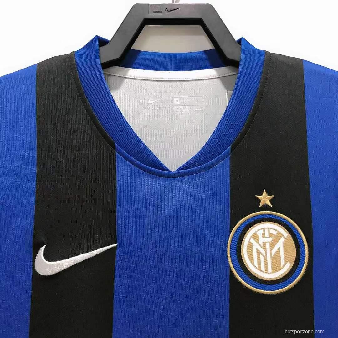 Retro 08/09 Inter Milan Home Champions Version Soccer Jersey