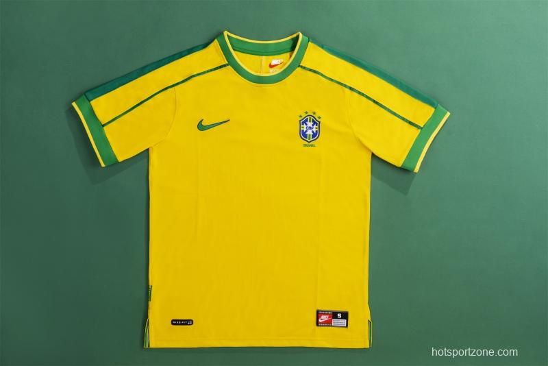 Retro 1998 Brazil Home Soccer Jersey