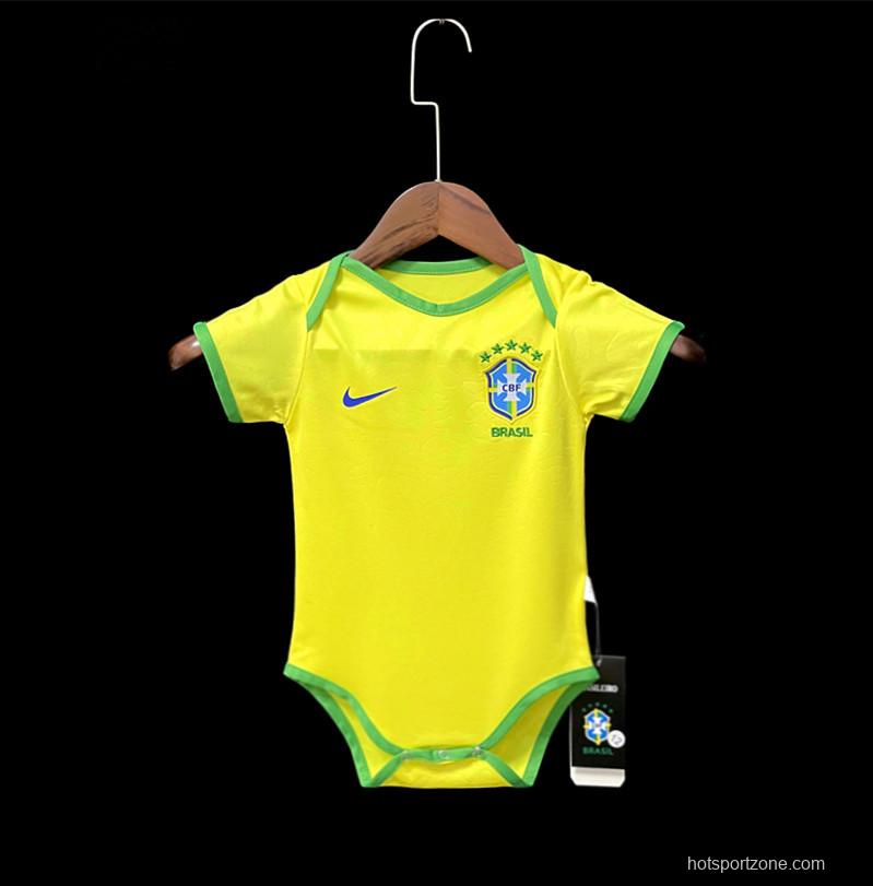 2022 Brazil Home Baby Soccer Jersey