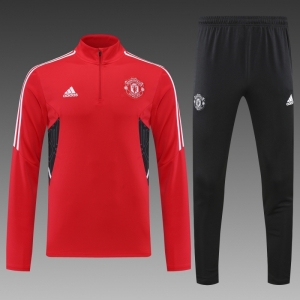 22/23 Manchester United Red Half Zipper Tracksuit