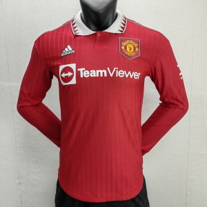 Player Version 22/23 Manchester United Home Long Sleeve Soccer Jersey