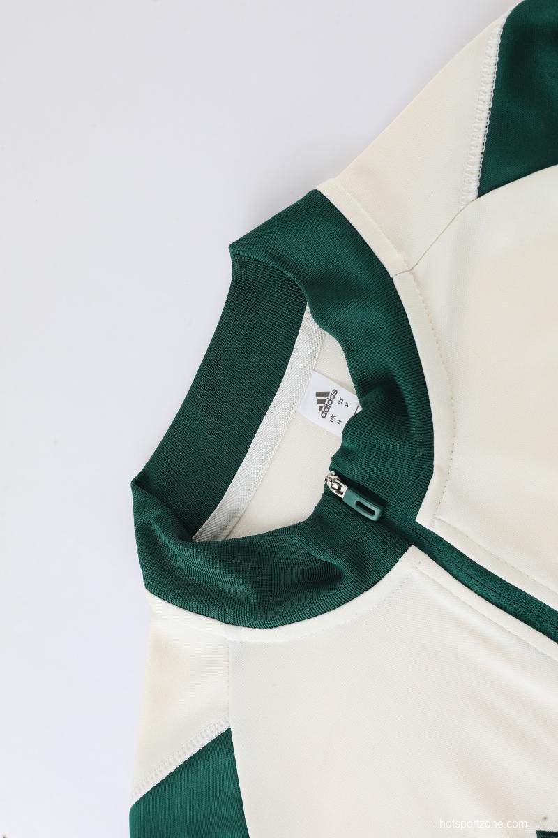 2022 Mexico White/Green Full Zipper Tracksuit