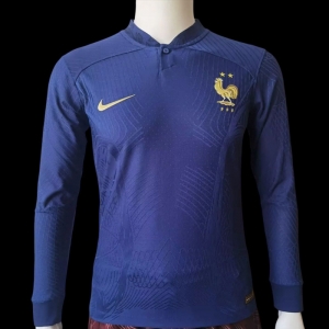 Player Version 2022 France Home Long Sleeve Jersey