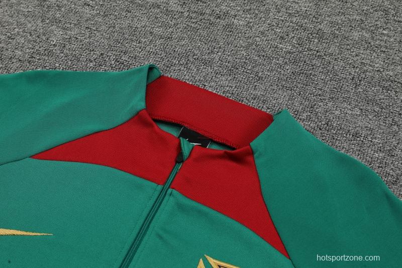 2022 Portugal Half Zipper Green Tracksuit