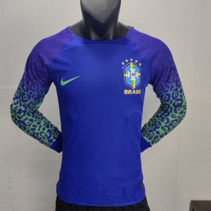 Player Version 2022 Brazil Away Long SLeeve Jersey
