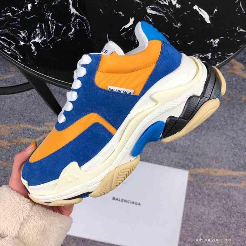 Men Balenciaga Triple-S 2 Navy/Yellow Sneaker