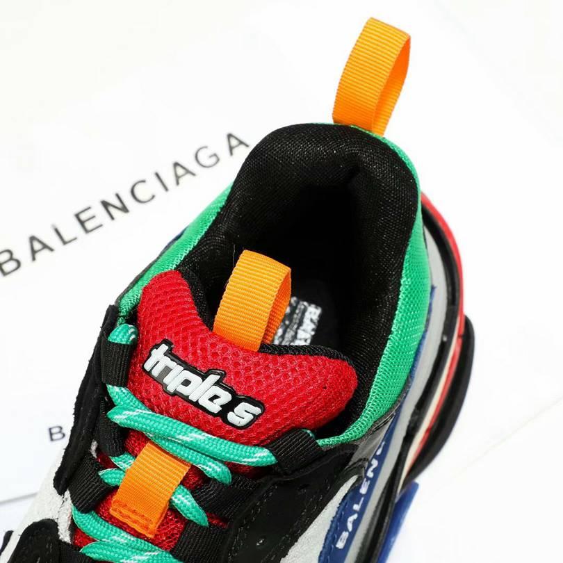 Men/Women Balenciaga Triple S Black/Red/White Sneaker Item 6380400