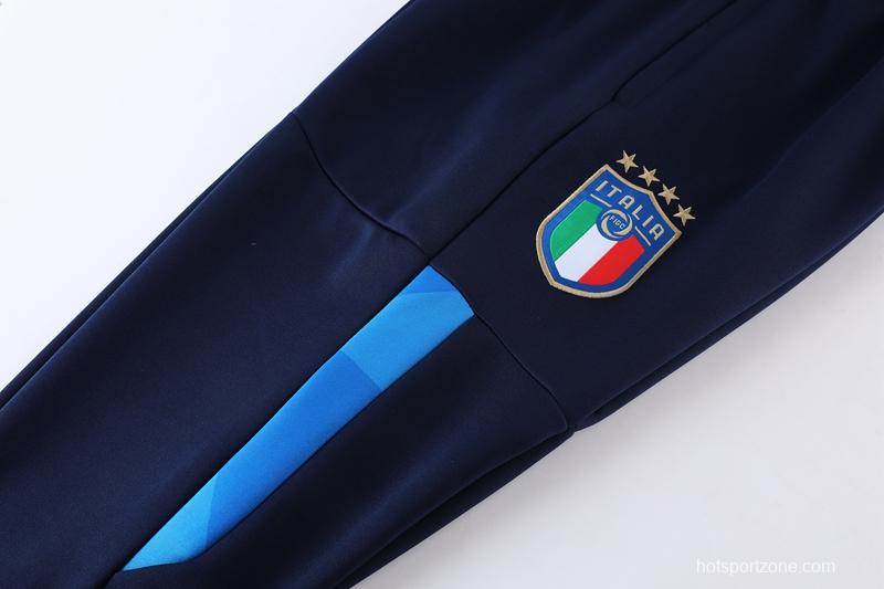 2022 Italy Blue Full Zipper Tracksuit