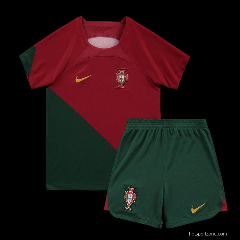 2022 Portugal Home Kids Jersey