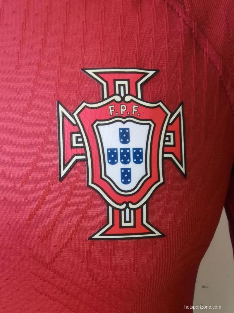 Player Version 2022 Portugal Home Long Sleeve Jersey