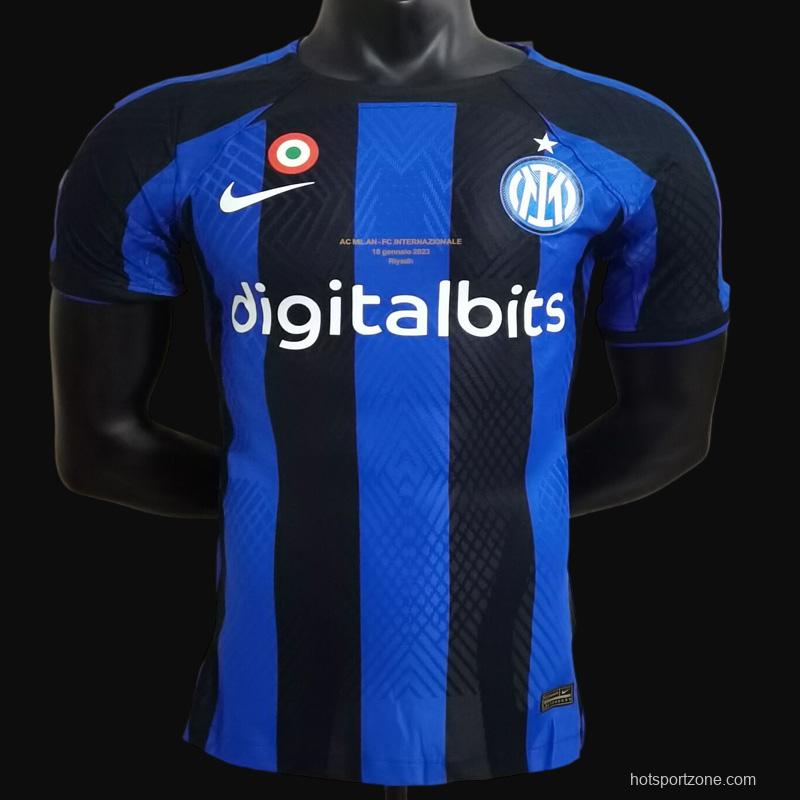 Player Version 22 23 Inter Milan Home Super Cup Jersey