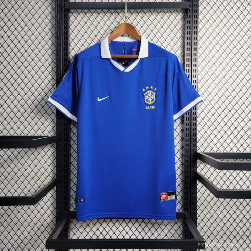 Retro 1997 Brazil Away Blue Jersey