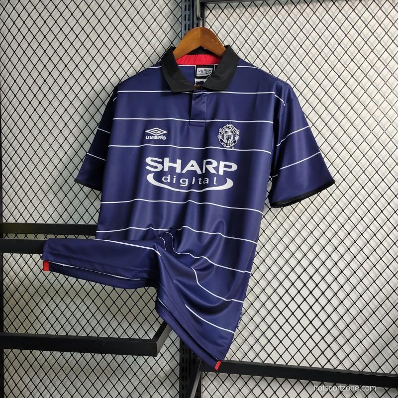 Retro 1999/00 Manchester United Away Soccer Jersey
