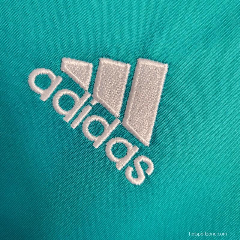 Retro Long Sleeve 17-18 Real Madrid Third Blue Jersey