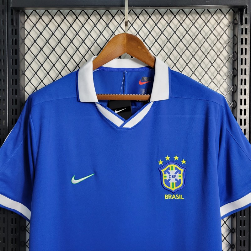 Retro 1997 Brazil Away Blue Jersey