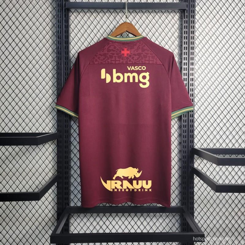 23/24 Vasco Da Gama Wine Color Jersey With Full Sponsors