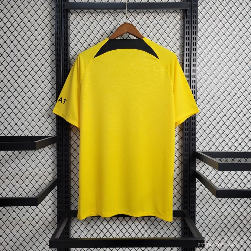 23-24 PSG Forth Pre-Match Yellow Training Jersey