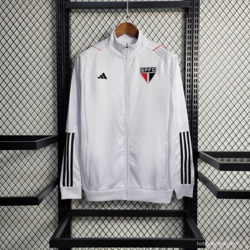 23-24 Sao Paulo White Full Zipper Training Jacket