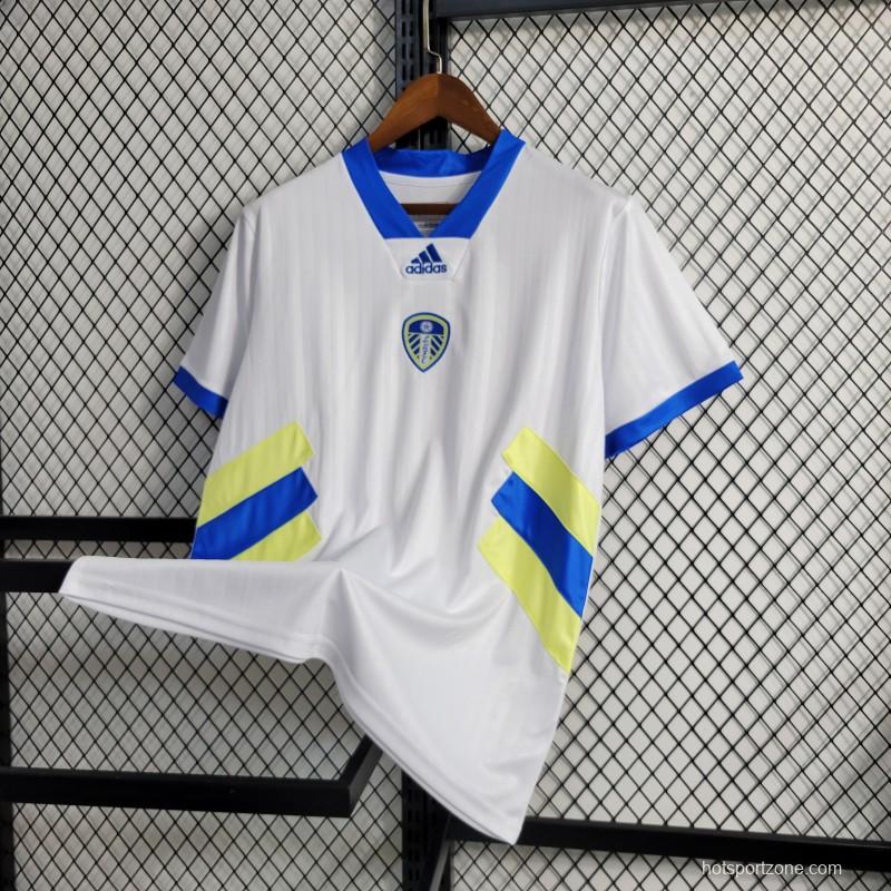 23-24 Leeds United White Icon Jersey with Embroidery logo