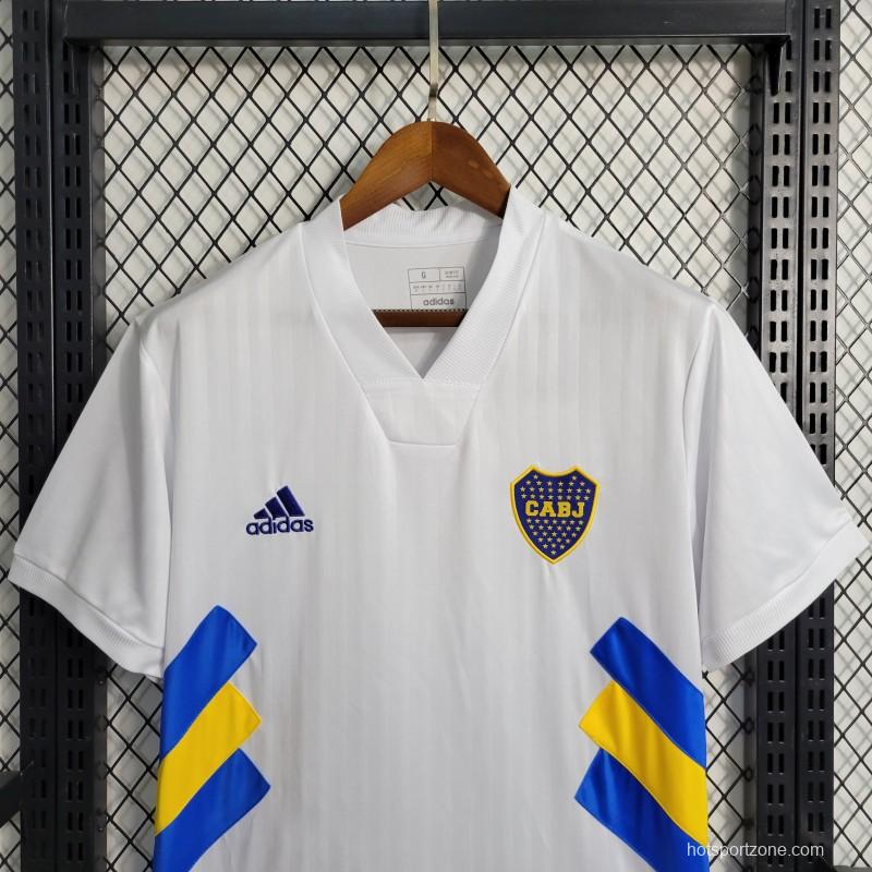 23-24 Boca Juniors White Icon Jersey with Embroidery logo