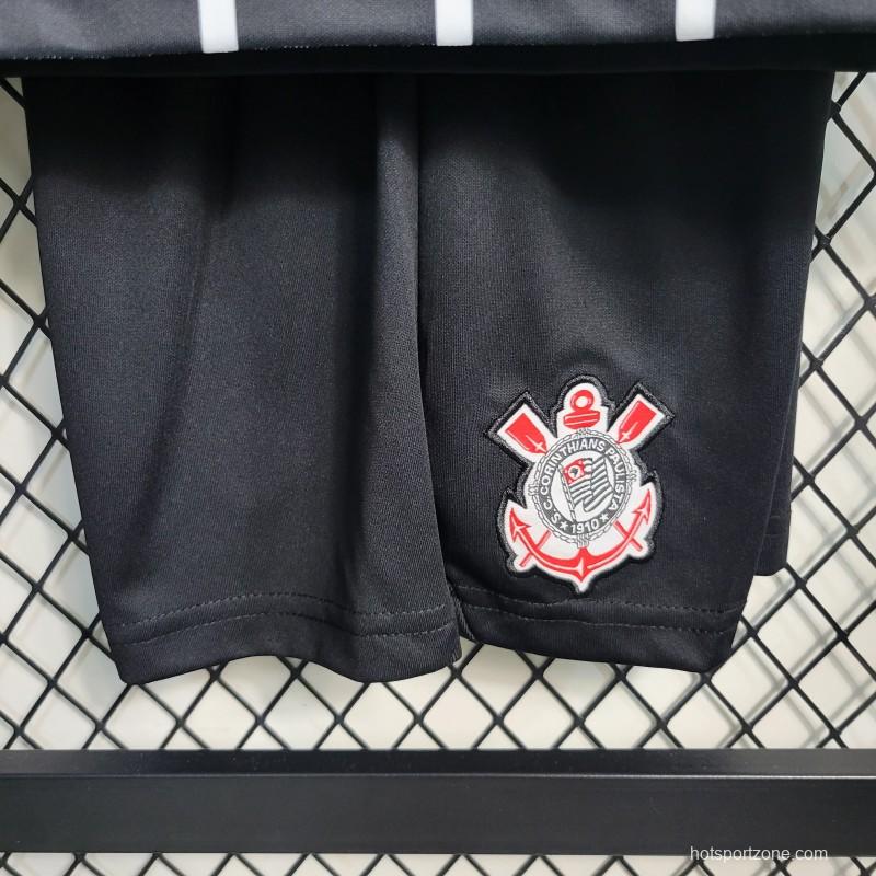23-24 Kids Corinthians Away Black Jersey Size 16-28