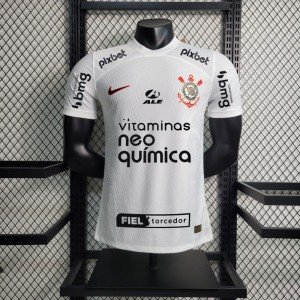 Player Version 23/24 Corinthians Home Jersey +All Sponsors