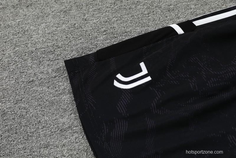 23-24 Juventus Black White Vest Jersey+Shorts