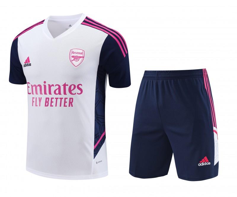 23-24 Arsenal White/Navy Short Sleeve+Shorts