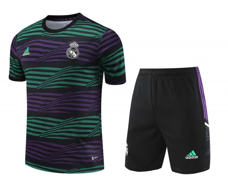 23-24 Real Madrid Stripe Pattern Short Sleeve+Shorts