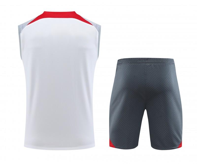 23-24 Liverpool White Vest Jersey+Shorts