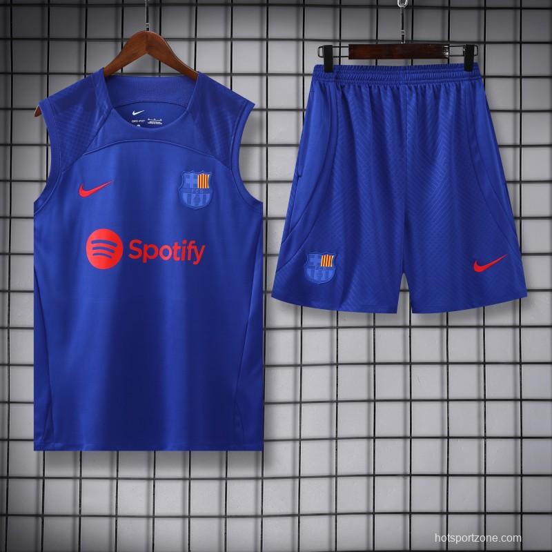 23-24 Barcelona Blue Vest Jersey+Shorts