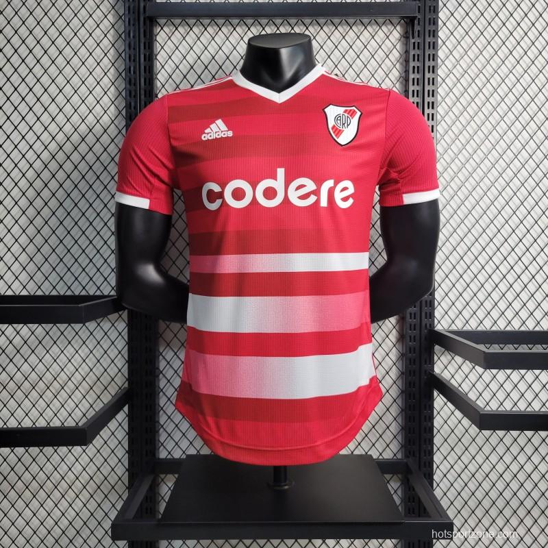 Player Version 23-24 River Plate Away Red Jersey